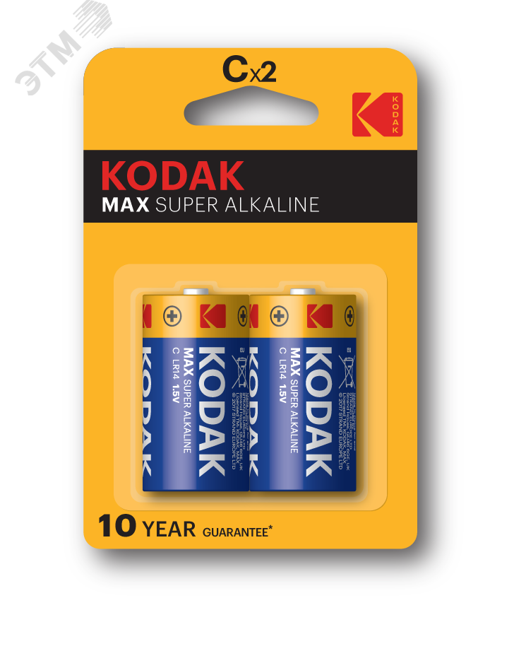 Изображение товара Батарейка Kodak LR14-2BL MAX SUPER Alkaline [KC-2] (20/200/6000) (шт)
