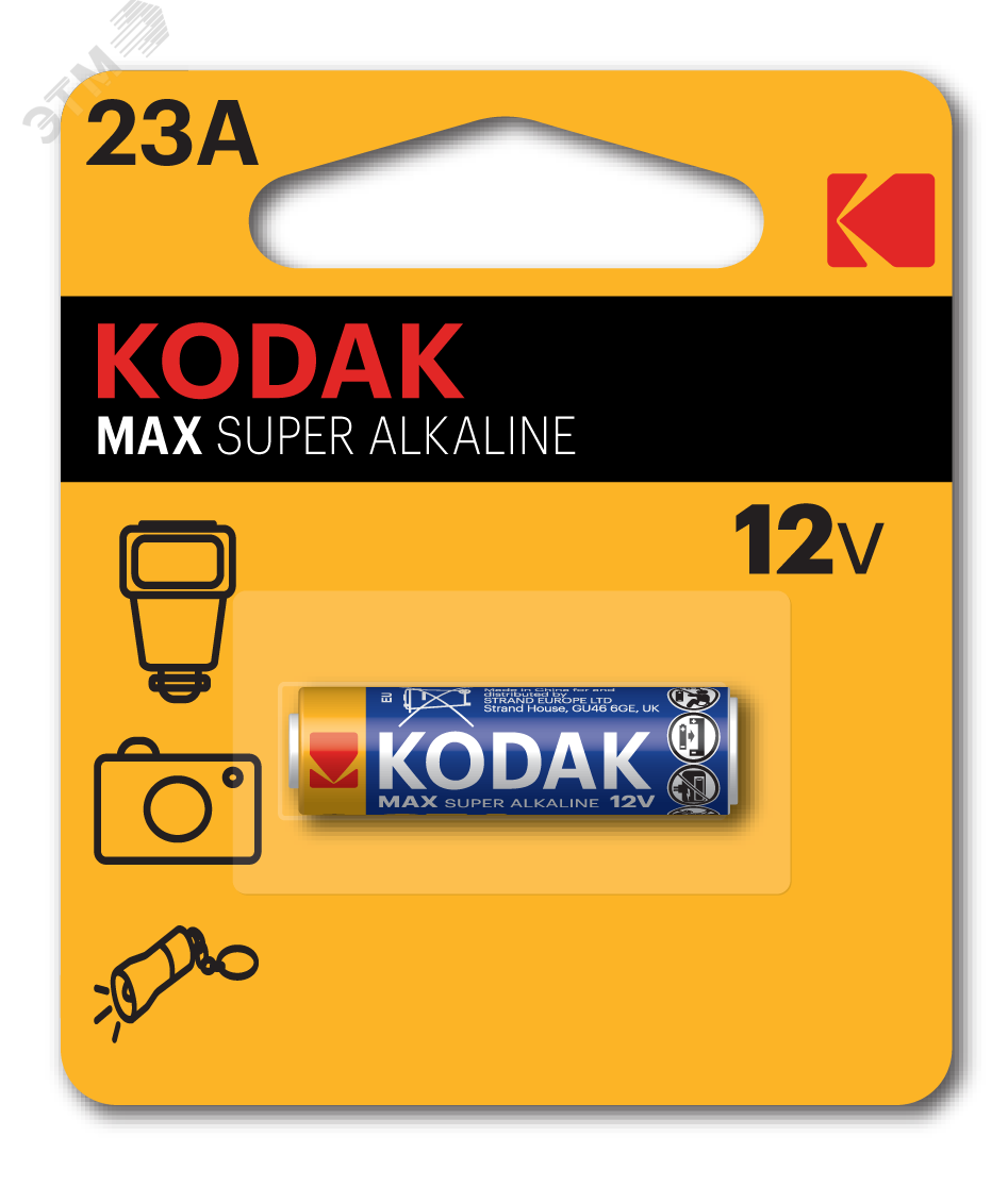 Изображение товара Батарейка Kodak 23A-1BL MAX SUPER Alkaline [K23A-1] (60/240/21600) (шт)
