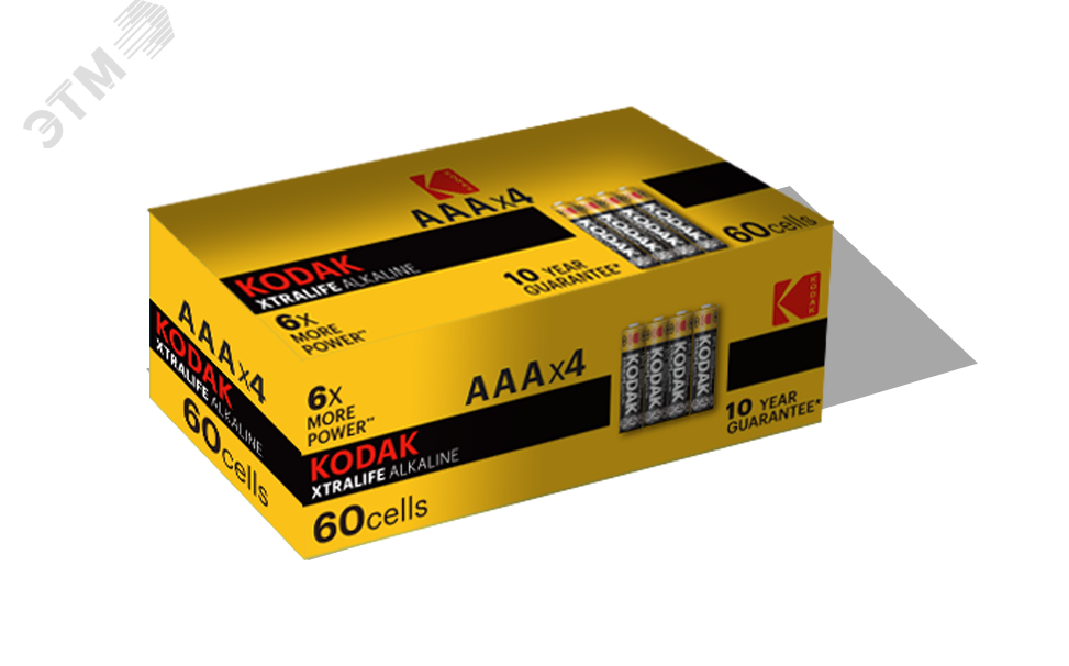 Изображение товара Батарейка Kodak LR03-4S XTRALIFE Alkaline AAA 1.5V экономика качество