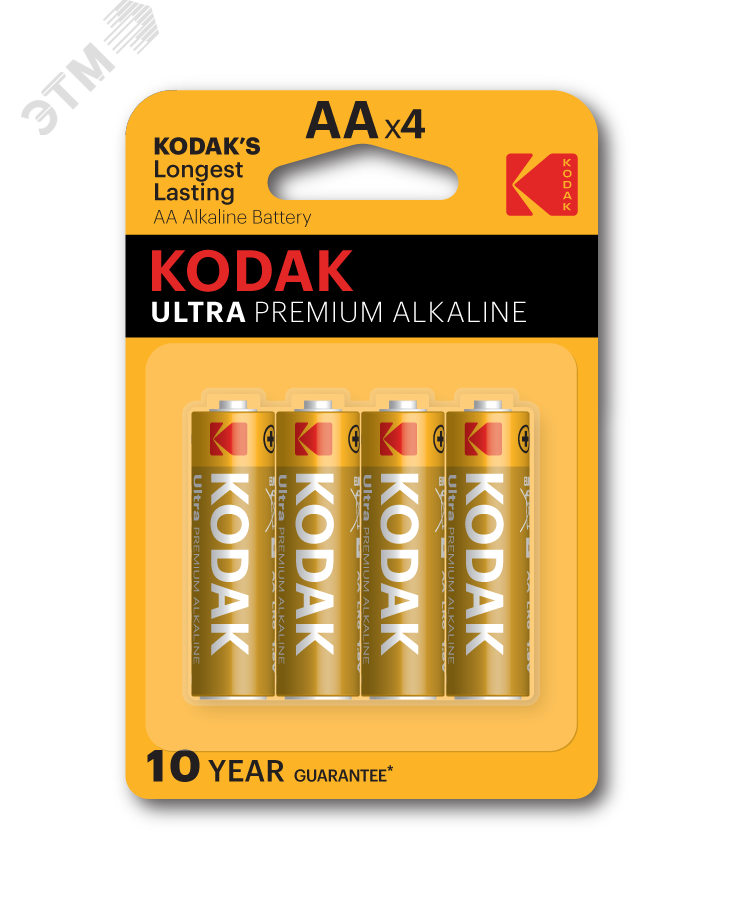 Изображение товара Батарейка LR6-4BL ULTRA PREMIUM Alkaline AA 1.5V от Kodak (упаковка 4 шт.)