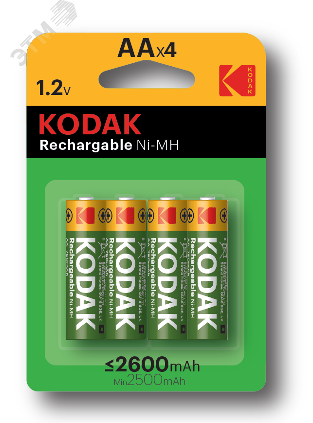 Изображение товара Аккумуляторы NiMH KODAK HR6-4BL 2600mAh 4 шт
