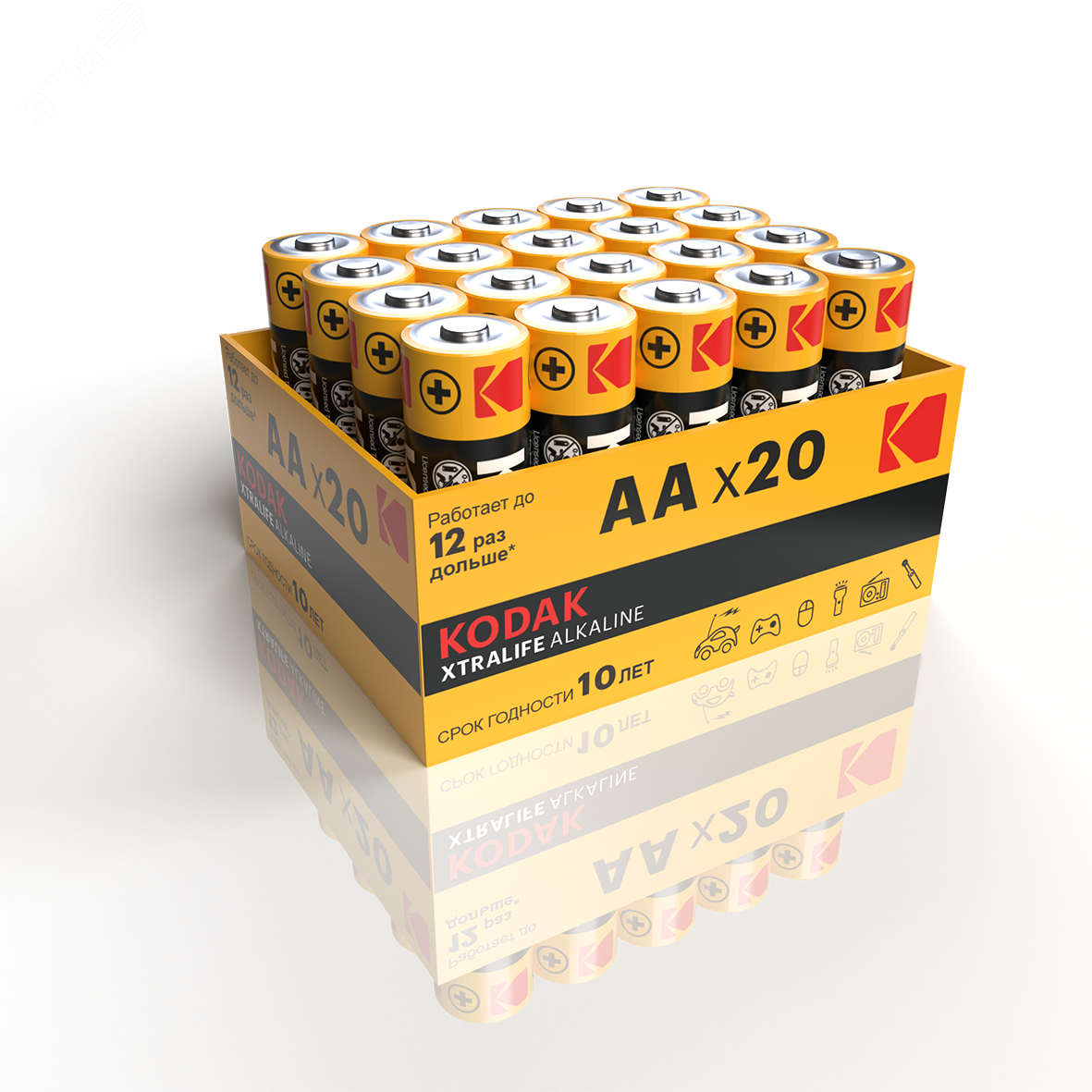 Изображение товара Батарейки Kodak LR06-20 bulk XTRALIFE Alkaline 20 шт надежный источник энергии
