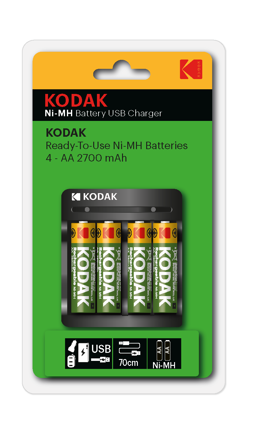 Устройство зарядное для аккумуляторов USB Overnight charger with 4 x AA 2700 mAh [K4AA/AAA] (6/48/1008)
