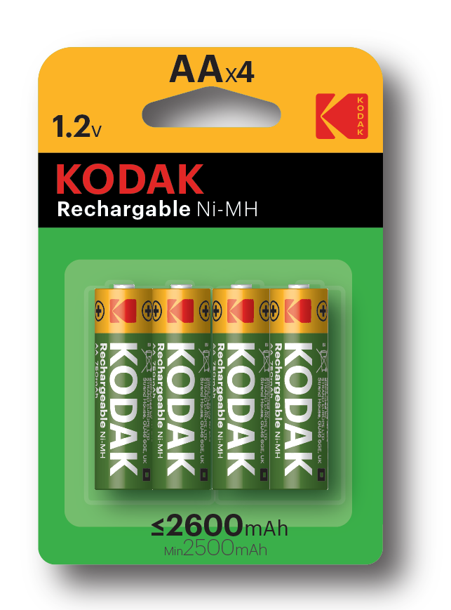 Аккумуляторы NiMH (никель-металлгидридные) Kodak HR6-4BL 2600mAh [KAAHR-4] (80/640/15360)