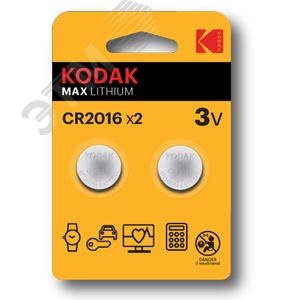 Изображение товара Батарейка CR2016-2BL MAX Lithium (60/240/43200) (шт)