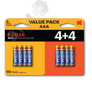 Батарейка LR03 4+4BL MAX SUPER Alkaline AAA