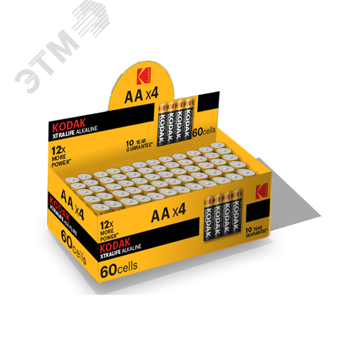 Батарейка LR6-4S XTRALIFE Alkaline [KAA-S4] (60/600/21600) - фото 2