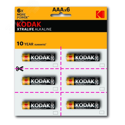 Батарейка LR03-12BL perforated (6x2BL) XTRALIFE Alkaline [KAAA-2x6 perf] (144/576/40320) - фото 2