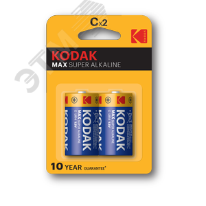 Батарейка Kodak LR14-2BL MAX SUPER Alkaline [KC-2] (20/200/6000) - фото 1