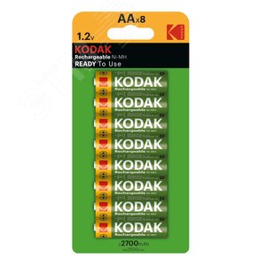 Аккумуляторы NiMH (никель-металлгидридные) Kodak HR6-8BL 2700mAh (48/384/16128) KODAK