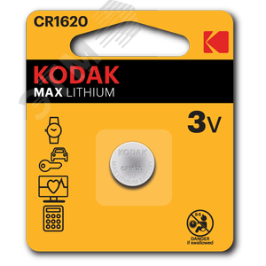 Батарейка Kodak CR1620-1BL MAX Lithium (60/240/50400)