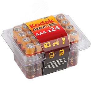 Изображение товара Батарейка LR03-24 plastic box MAX SUPER Alkaline [24 3A PVC] (24/480/33600) (шт)