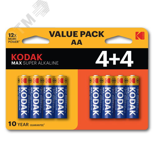 Батарейка Kodak LR6 4+4BL MAX SUPER Alkaline AA - фото 2