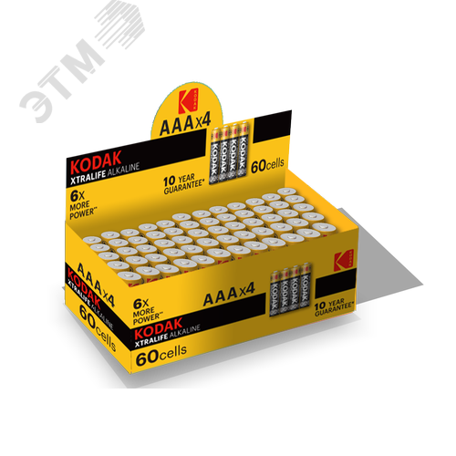 Батарейка Kodak LR03-4S XTRALIFE Alkaline [K3A-S4] (60/600/36000) - фото 2