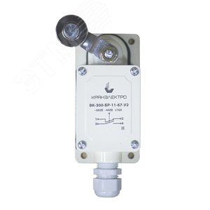 Изображение товара Выключатель концевой ВК-300-БР-11-67-У2 рычаг с роликом, ход в обе стороны, IP67 (шт)