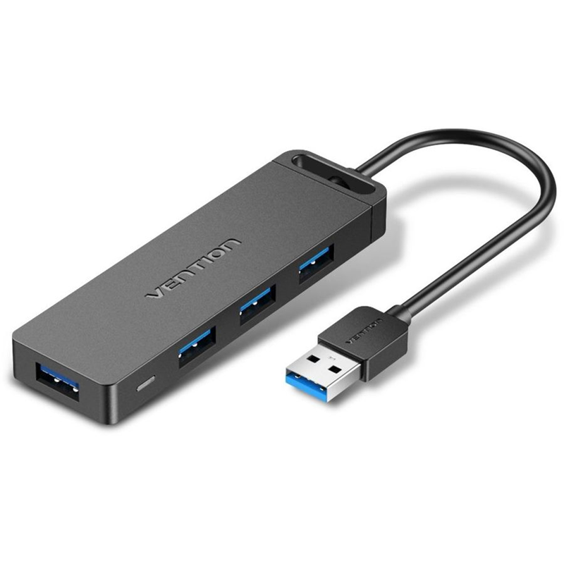 Изображение товара Концентратор OTG USB 3.0 на 4 порта черный 1 м Vention CHLBF