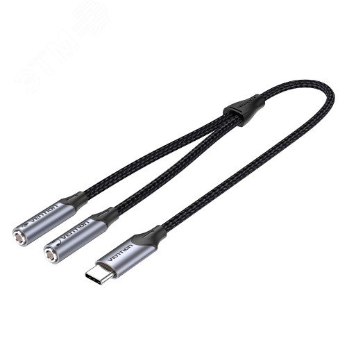 Переходник - разветвитель USB-C M на аудио + микрофон Jack 3.5 мм Fx2, 0.3 м. BGPHY Vention