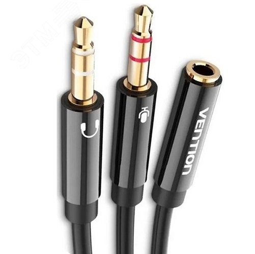 Изображение товара Переходник - разветвитель аудио Jack 3.5 мм F 4 pin на Jack 3.5 мм Mx2, 0.3 м. (шт)