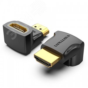 Изображение товара Адаптер переходник HDMI v2.0 19M на 19F, угол 90, контакты позолоченные (шт)