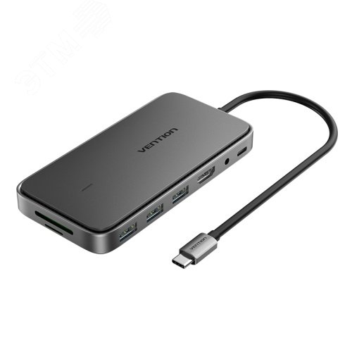 Изображение товара Хаб USB Type C 9 в 1 с HDMI, M.2, Micro SD и зарядкой от Vention
