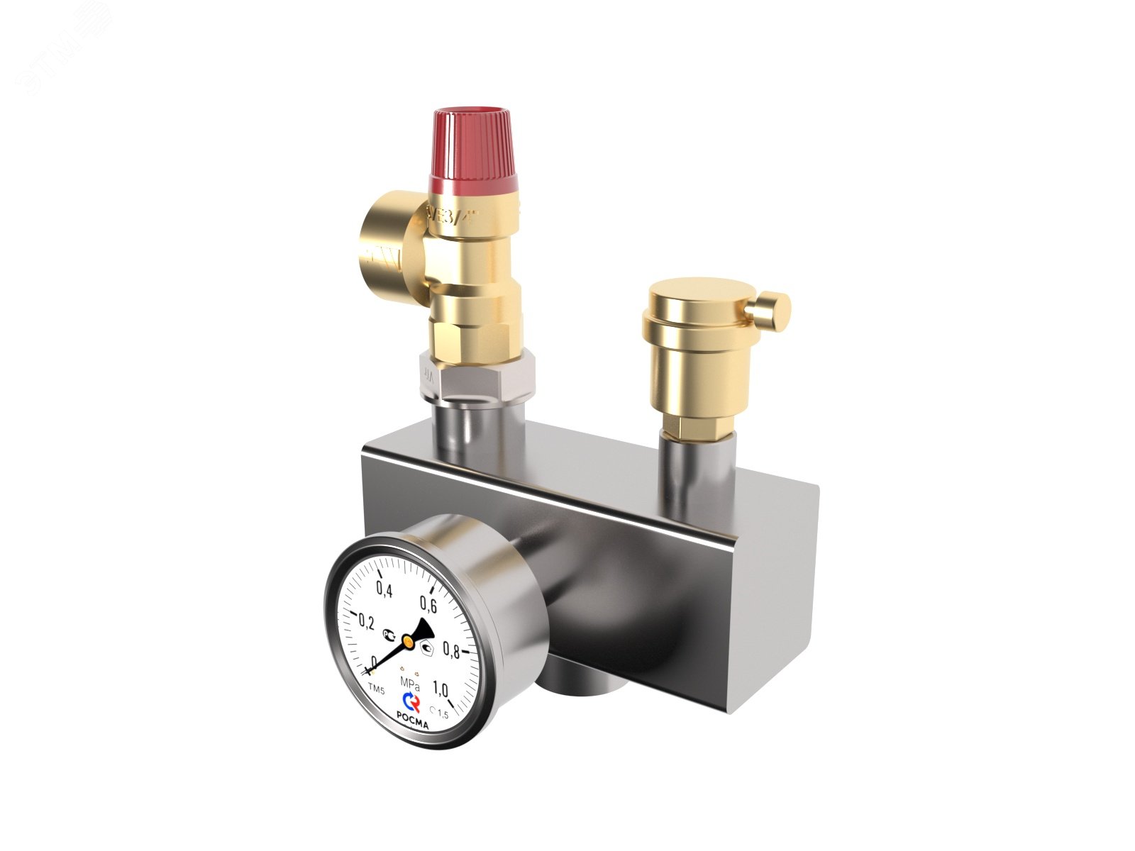 Изображение товара Группа безопасности котла до 100 кВт 3 бар BSGSS-100 (предохранительный клапан, воздухоотоводчик) (шт)