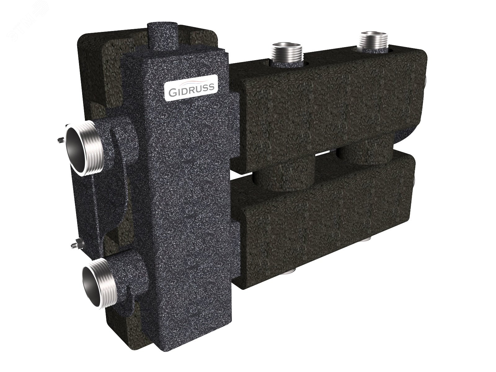 Изображение товара Коллектор с гидрострелкой BM-80-3DU.EPP на 2 контура G1', 1 боковой контур G 1 1/4' с термоизоляцией до 80 кВт, ст. 09Г2С (шт)