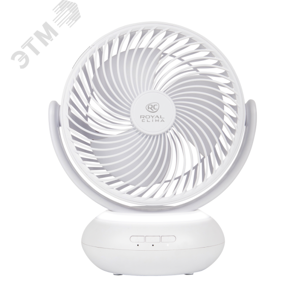 Изображение товара Вентилятор бытовой портативный, мощность АКБ 4000 Мач, цвет белый, RSF-0701E (шт)