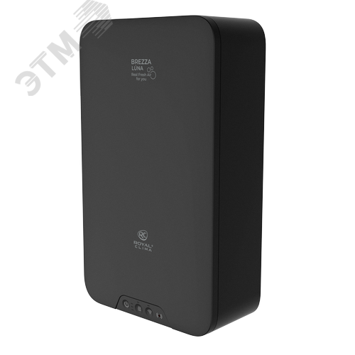 Изображение товара Бризер, установка вентиляционная с мощностью электрического нагревателя 600 Вт, с 2-мя ступенями фильтрации, цвет черный, RCB 80-LUX (шт)