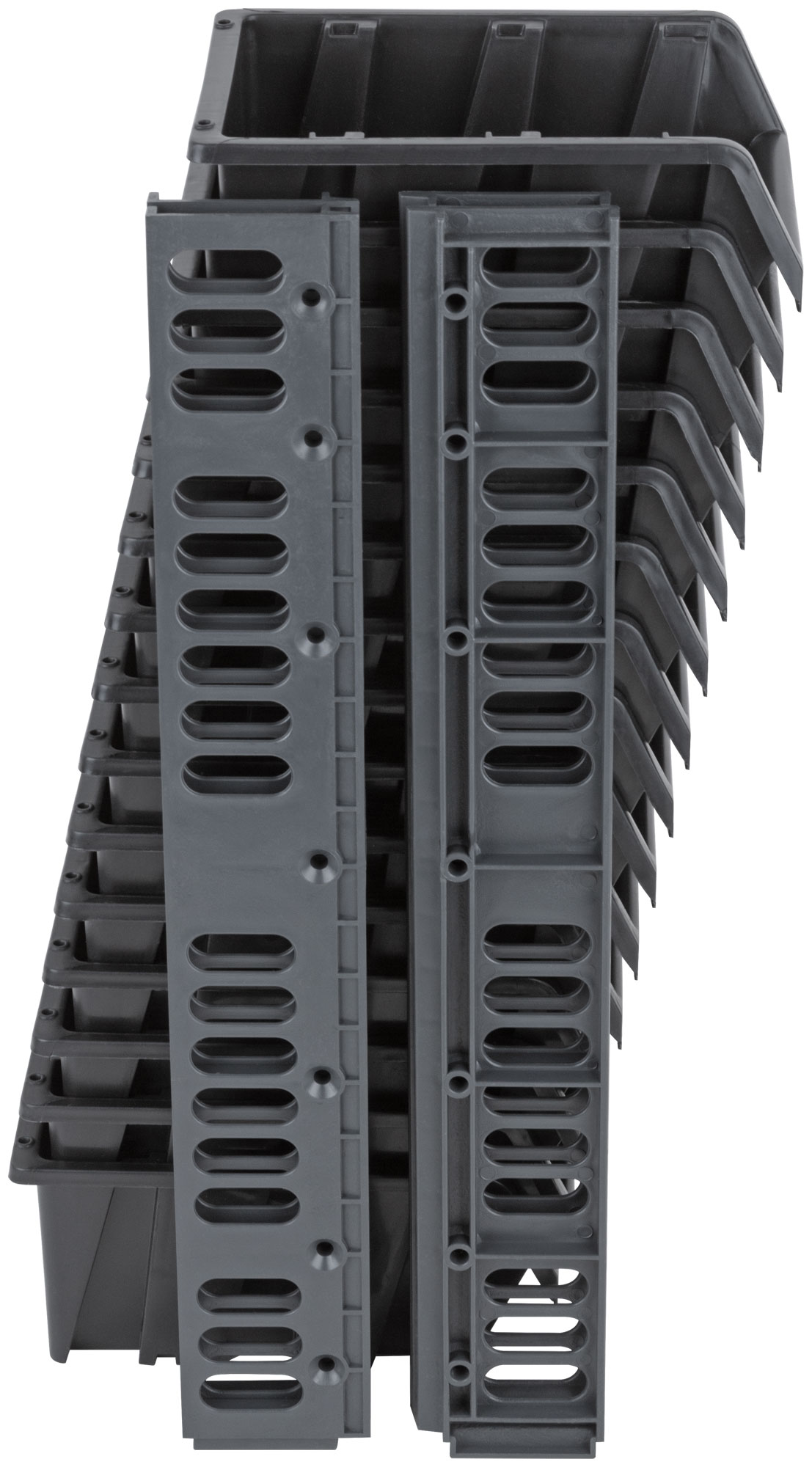 Набор Лотков для крепежа (15 шт. лотков 150х95х70 мм + 4 шт. планок), черные