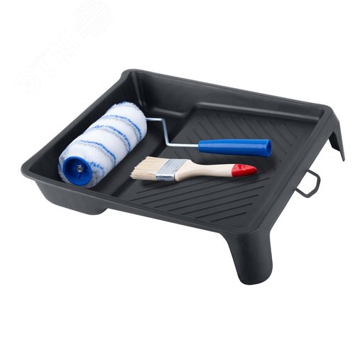 "Набор малярный ""Универсальный № 2"" (ванночка 270х270 мм + валик полиакрил 150 мм + кисть 50 мм)" - фото 1