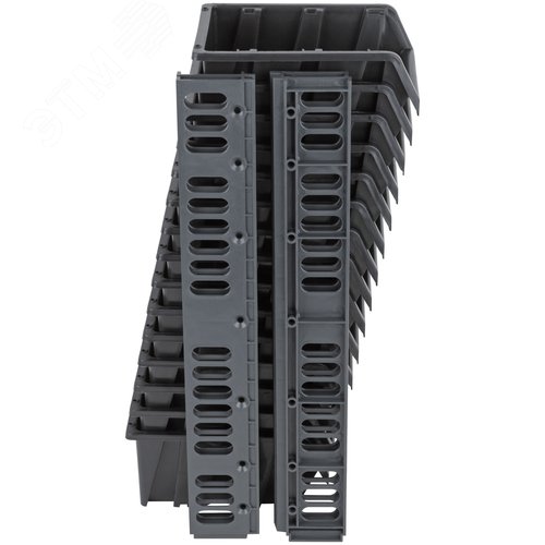 Набор Лотков для крепежа (15 шт. лотков 150х95х70 мм + 4 шт. планок), черные - фото 1