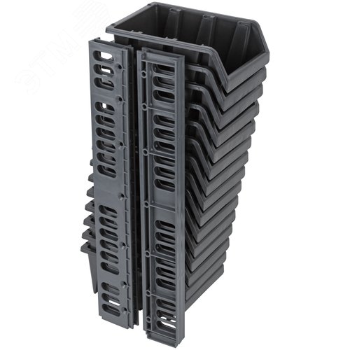 Набор Лотков для крепежа (15 шт. лотков 150х95х70 мм + 4 шт. планок), черные - фото 2