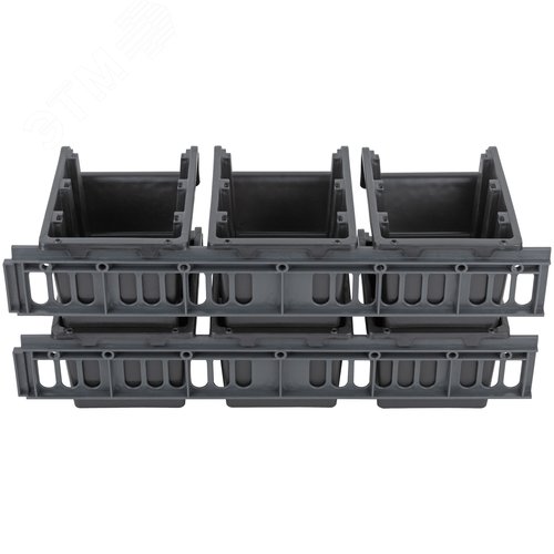 Набор Лотков для крепежа (15 шт. лотков 150х95х70 мм + 4 шт. планок), черные - фото 3