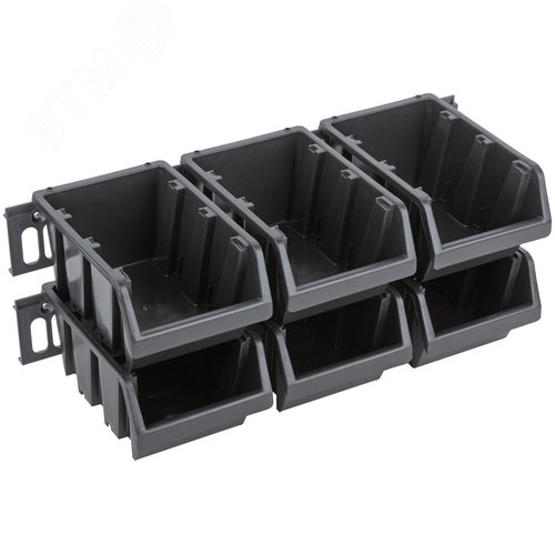 Набор Лотков для крепежа (15 шт. лотков 150х95х70 мм + 4 шт. планок), черные - фото 4