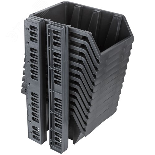 Набор Лотков для крепежа (12 шт. лотков  225х125х125 мм + 6 шт. планок), черные - фото 2