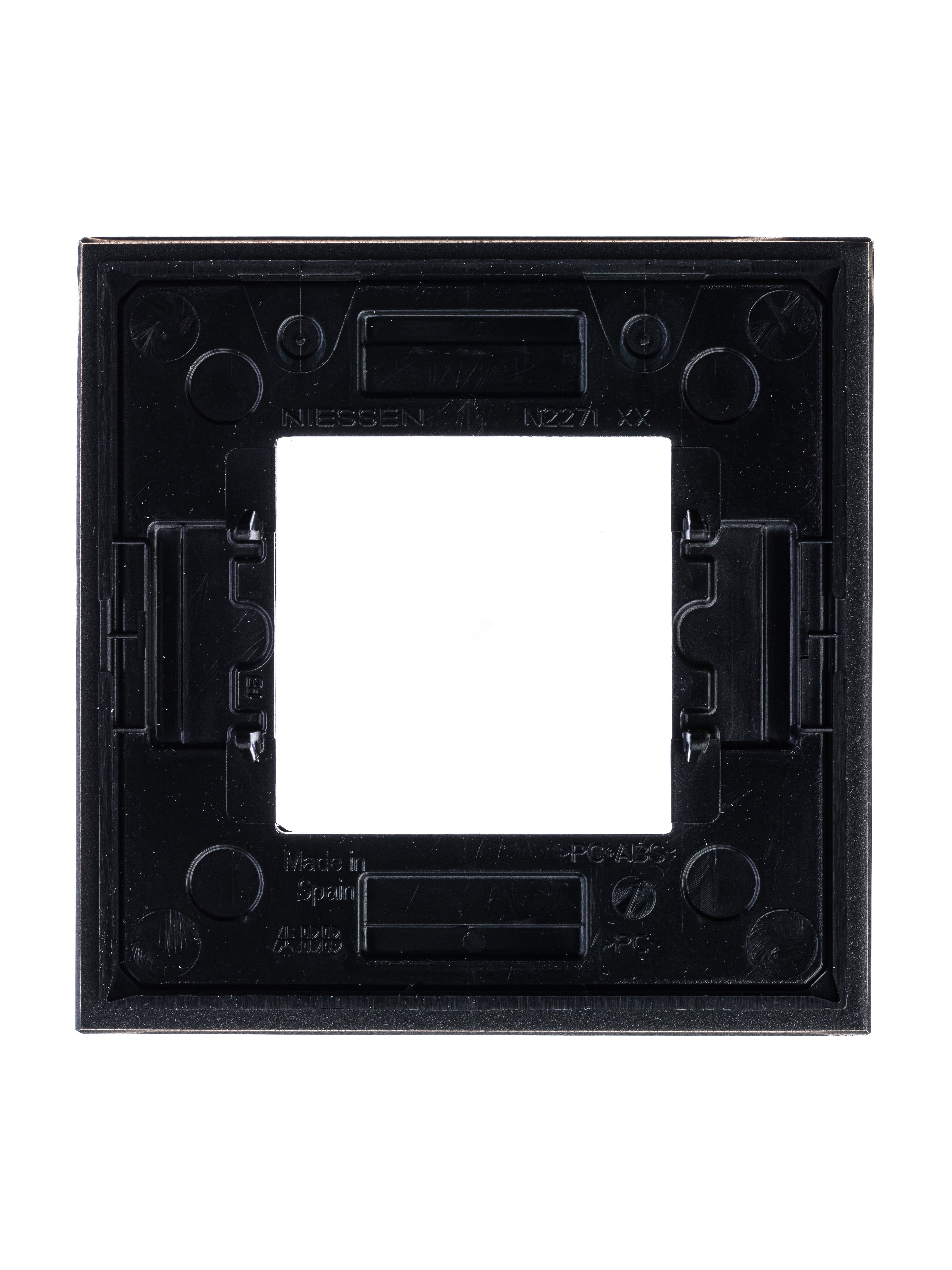 Zenit Рамка 1 пост 2 модуля стекло графит N2271 CF ABB - превью 5