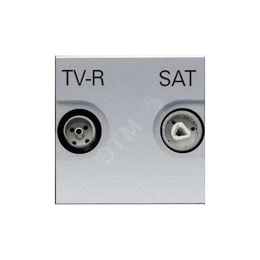 Zenit Розетка телевизионная TV-R-SAT одиночная с накладкой серебро N2251.3 PL ABB - превью 3