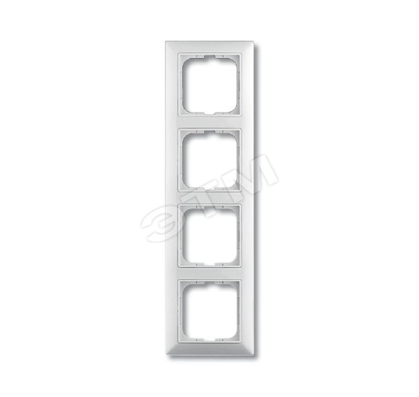 Изображение товара BASIC 55 Рамка 4 поста с декоративной вставкой белая (шт)