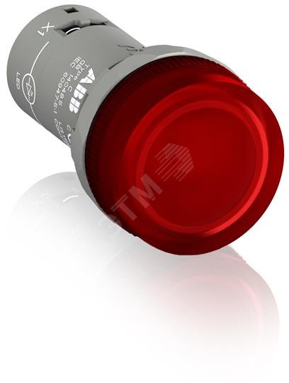 Лампа CL2-523R красная со встроенным светодиодом 230В AC 1SFA619403R5231 ABB - превью 2