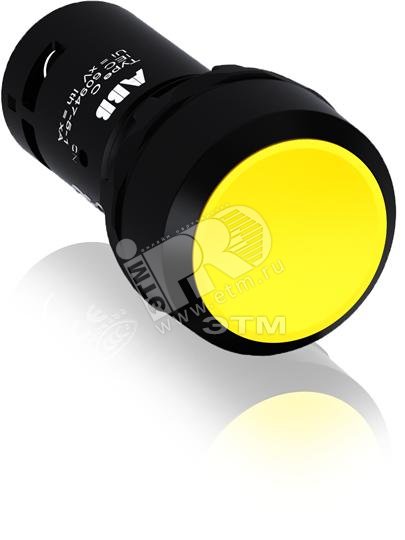 Кнопка CP1-10Y-11 желтая без фиксации 1НО+1HЗ (черное декоративное кольцо) 1SFA619100R1073 ABB - превью