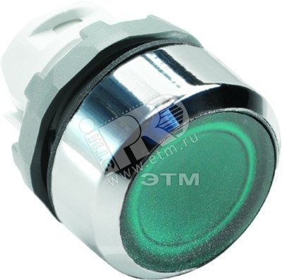 Кнопка зеленая с фиксацией MP2-21G низкая с подсветкой 1SFA611101R2102 ABB - превью