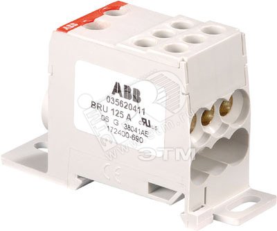 Блок клеммный распределительный однополюсный BRU 125A артикул 6204R1100 ...