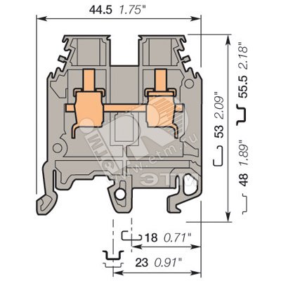 Клемма винтовая 6мм.кв. M6/8 артикул 1SNA105004R2200 ABB - купить в ...