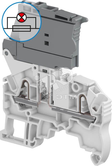 Клемма втычная ZK2.5-SF-R3 держатель предохранителя 5x20мм серая 2.5 мм.кв 2 зажима индикатор сгорания предохранителя 115-250В AC/DC 1SNK706412R0000 ABB