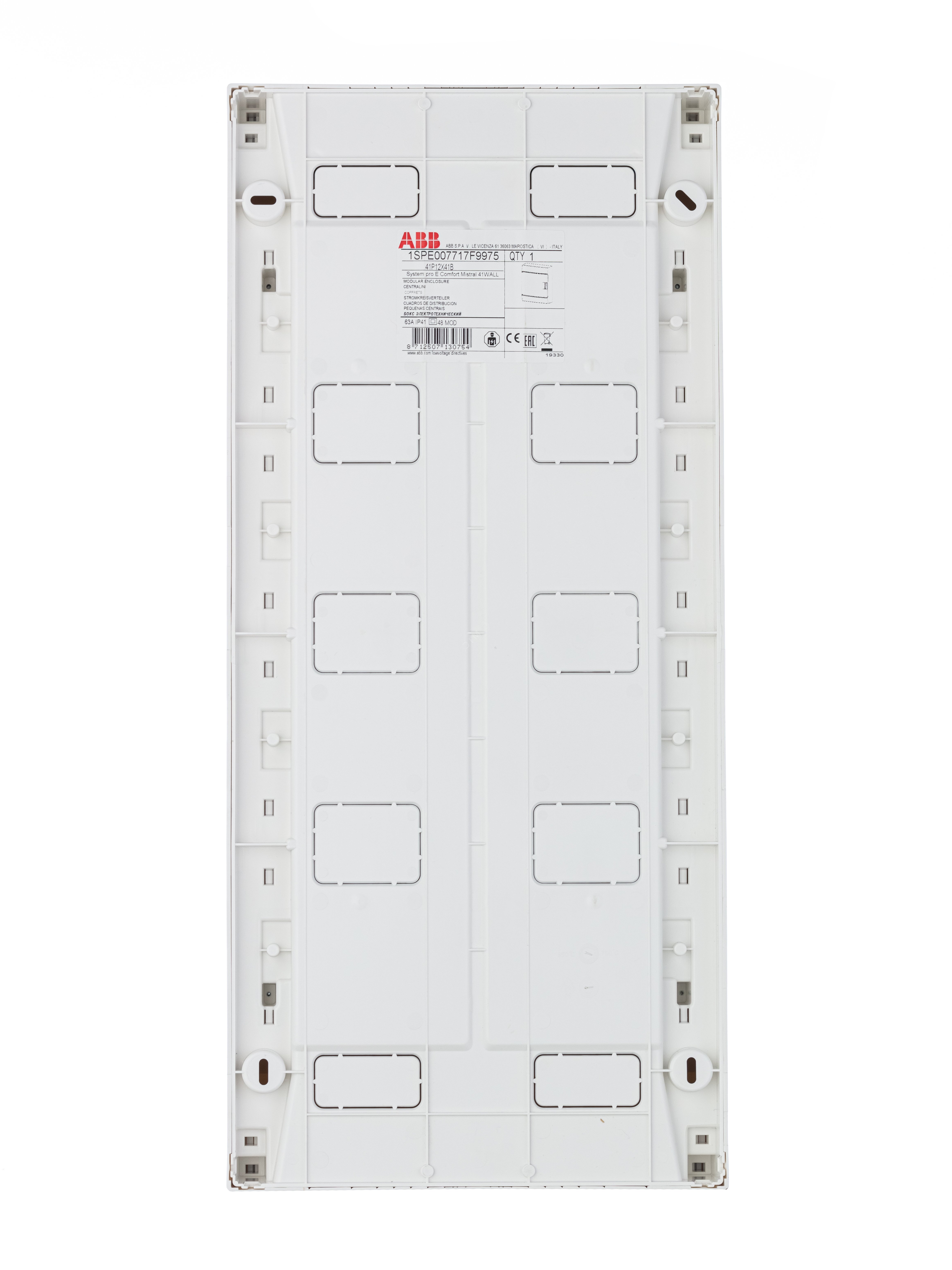 Щит распределительный встраиваемый ЩРв-п Mistral41 54М пластиковый непрозрачная дверь с клеммами 41A18X31B ABB - превью 4