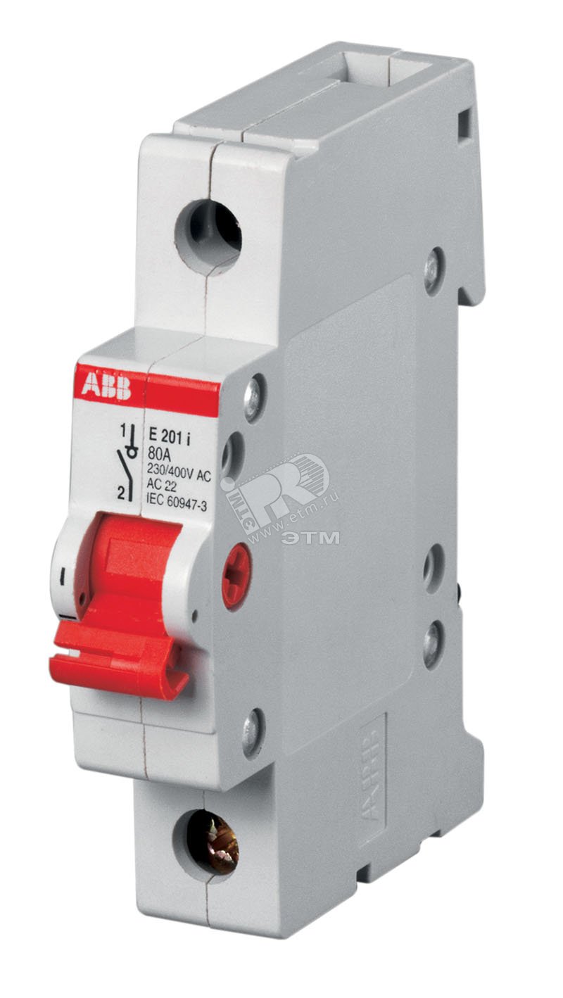 Изображение товара Рубильник однополюсный SD201 40A рычаг красный ABB