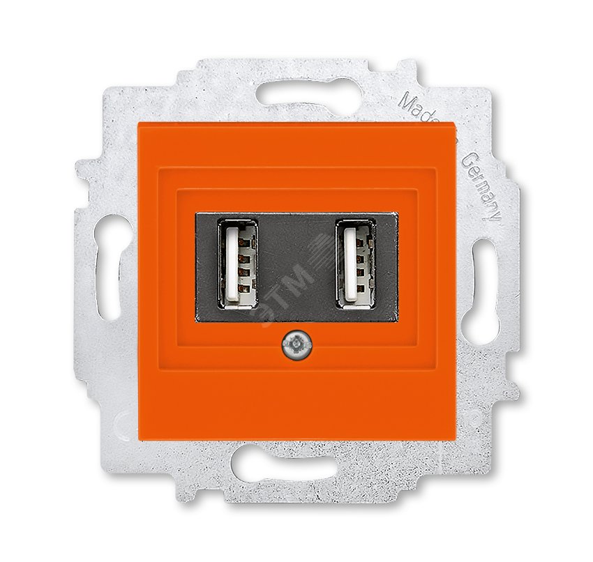 USB зарядка двойная Levit оранжевый 5014H-A00040 66W ABB - превью 2