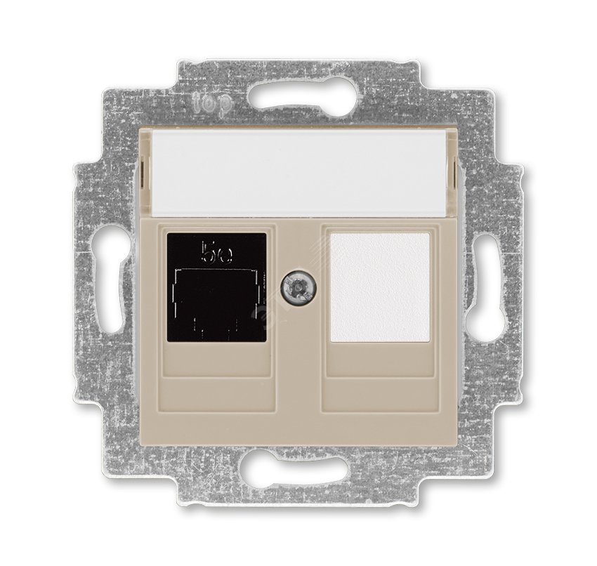 Розетка информационная Levit RJ45 категория 5e и заглушка кофе макиато 5014H-A51017 18W ABB - превью 2