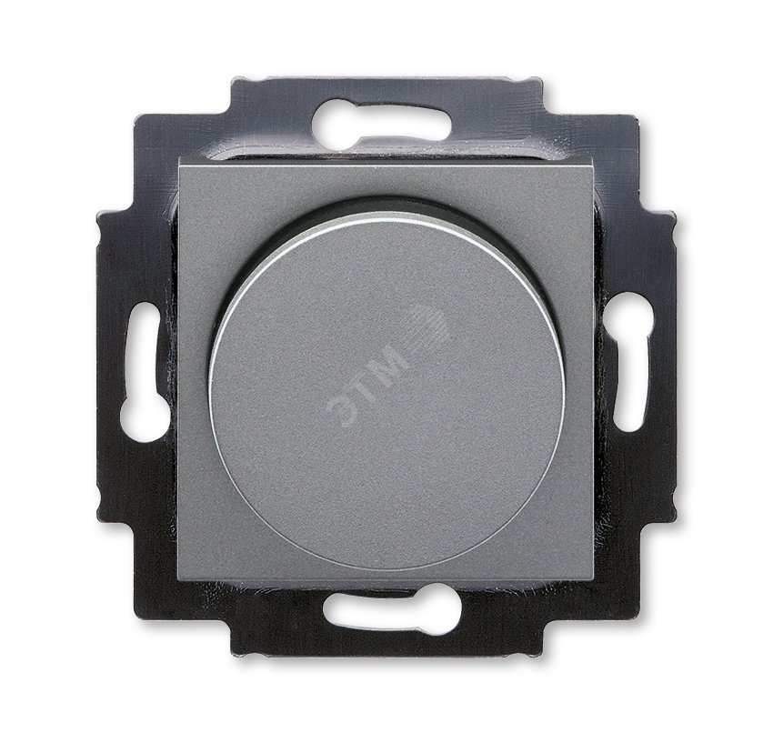 Светорегулятор Levit поворотно-нажимной 60-600 Вт R сталь / дымчатый чёрный 3294H-A02247 69W ABB - превью 2