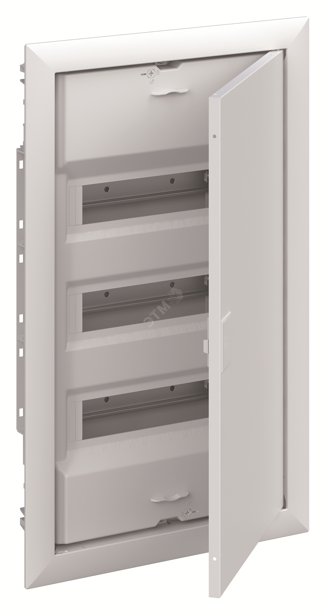 Использование шкафа внутреннего монтажа 36м без двери с самозажимными клеммами N, PE, UK636NB
